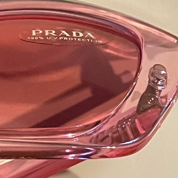 $258 Prada 56MM Rectangle Sunglasses Pink NEW
